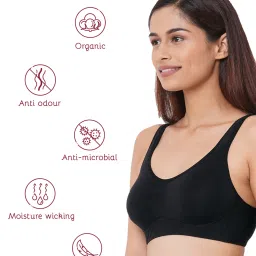 Inner Sense Black Full Coverage Bra - Pack of 3 image 4