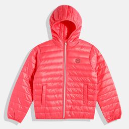 U.S. Polo Assn. Kids Girls Pink Solid Hooded Puffer Jacket-picture-10