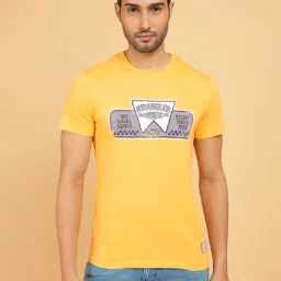 Wrangler Yellow Regular Fit Graphic Print Cotton Crew T-Shirt-picture-19