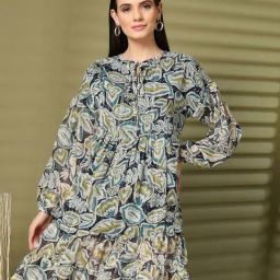 Melon By plusS Navy Printed A-Line Dress-picture-26