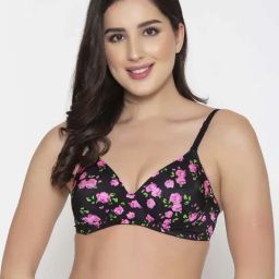 Clovia Black Printed T-Shirt Bra-picture-22