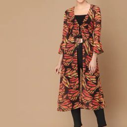 KASSUALLY Multicolor Printed Long Shrug-32