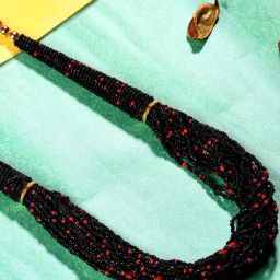 Imli Street Black Gloden Long Beaded Handcrafted Necklace-image-77