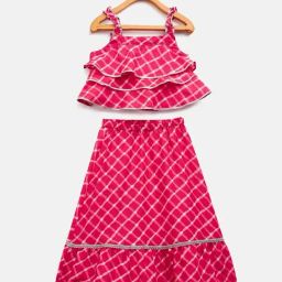 StyloBug Girls Pink Printed Lahnga Choli-picture-26