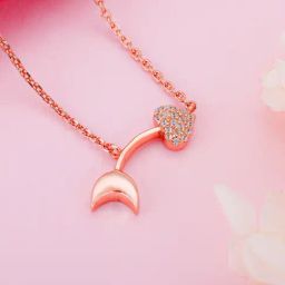 GIVA Love is Everywhere 92.5 Sterling Silver Soulmate Seeker Rose Gold Necklace-image-39