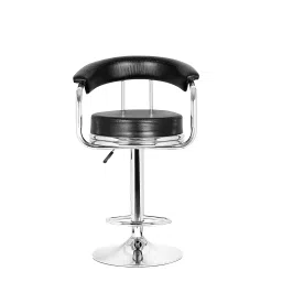 Stolica Melcon Black Fabric & Foam Medium Back Adjustable Height Bar Stool with Arms image 2