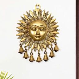 ExclusiveLane Golden Brass Sun Lord Wall Hanging-image-65