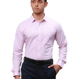 Park Avenue Red Cotton Slim Fit Checks Shirt-picture-14