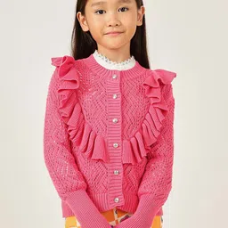 One Friday Girls Cardigan with Embroidered Detail-picture-4