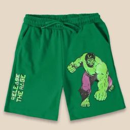 Kidsville Green Printed Hulk Shorts-image-31