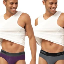 Freecultr Trippy Violet & Ash Grey Comfort Fit Briefs - Pack of 2-picture-11