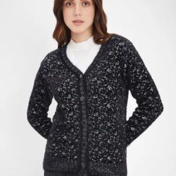 MADAME Black Printed Cardigan-image-68