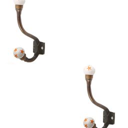 IndianShelf Orange Coloured 2 Pieces Ceramic Star Cloth Hanger for Wall Hooks for Kitchen-image-25