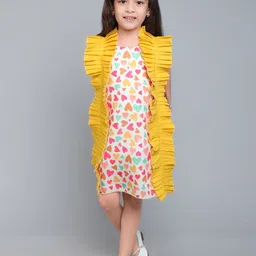 Pink Chick Print Ruffled A-Line Dress-image-34