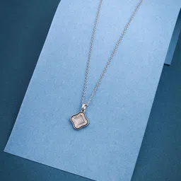 Anouk Silver-Plated American Diamond Studded Rhombus Shaped Pendants With Chain-58