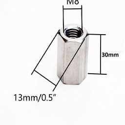 decent air system DECENT AIR SYSTEM® Long Hex Coupling Nut Female Threaded Bar Rod Studding Connector Hexagonal Deep Nut For Home Office Workshop Industrial Constructor and Multi Purpose Use (10no's, M8) image 3
