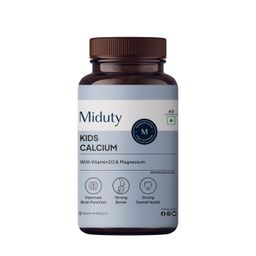 Miduty Chewable Kids Calcium 350 mg with Vitamin D3 & K2, Magnesium | Strong Bones, Brain Function, Immunity Booster, Strong Teeth | Calcium Supplement Kids Multivitamin - 60 Chewables image 1