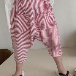 LULU & SKY Unisex Kids Striped Tapered Fit High-Rise Trousers-picture-8