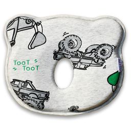 THE LITTLE LOOKERS Memory Foam Pillow Baby Head Shaping Pillow for Preventing Flat Head Syndrome Tractor Print - Grey-12