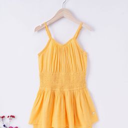 Ed-a-Mamma Sustainable Cotton Strappy Flared Jumpsuit - Yellow-image-53