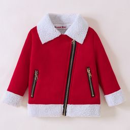 Kookie Kids Full Sleeves Jacket Solid Colour - Red-image-47