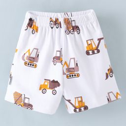 Child World Interlock Knit Shorts Vehicle Print - White-picture-19