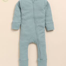 Cot & Candy Organic Cotton Full Sleeves Solid Romper - Grey-image-86
