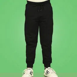 NUSYL Cotton Blend  Solid Track Pants - Black-picture-8