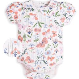 My Milestones Half Puffed Sleeves Floral Printed Onesie - Off White-picture-25