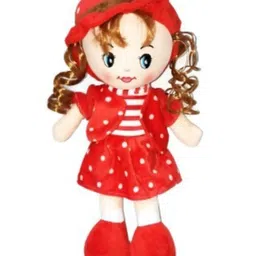 Tickles Soft Plush Doll Blond Curly Hair Ragged Stuffed Baby Toy for Kids Girls Birthday Gifts (Size: 30 cm, Color: Red)-picture-30