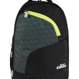 Smily Kiddos Smarty Backpack Black & Neon Green | 19 Inch School Backpack-image-13