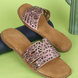 Ishransh Women Embellished Party Open Toe Flats-image-8