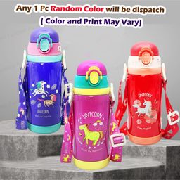 FunBlast Unicorn Theme Hot & Cold Water Bottle with Dual Cap Random Color - 450 ml image 4