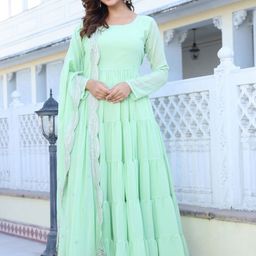 KALINI Women Layered Kurta with Trousers & With Dupatta-picture-51