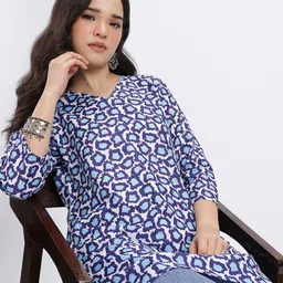 Anouk Rustic Printed V-Neck Printed Kurti-picture-36