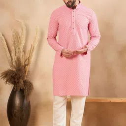 SWAGG INDIA Men Geometric Printed Festive Straight Kurta-picture-13