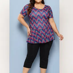 Aarika Abstract Printed Plus Size Swim Suit With Swim Cap-25