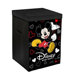 Kuber Industries Black & Yellow Mickey Print Multi Utility Storage Box With Lid & Handles image 2
