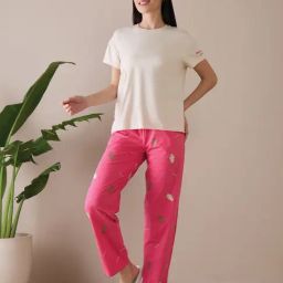 Sweet Dreams Beige Plain Pyjama Set-image-58