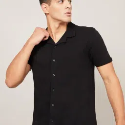 Styli Pure Cotton Micro Pique Cuban Collar Shirt-image-28