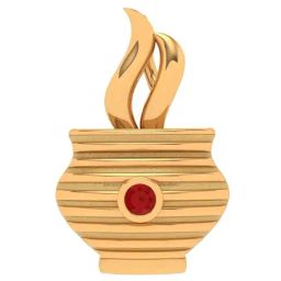 P.C. Chandra Jewellers 18k Yellow Gold Earthen Vessel Pendant-picture-30