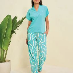 Sweet Dreams Blue Plain Pyjama Set-image-41