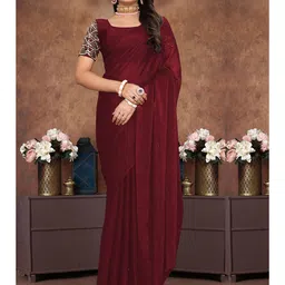 STAVA CREATION Solid Saree With An Unstitched Blouse Piece-image-78