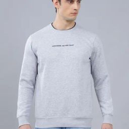 Cantabil Grey Fleece Regular Fit Sweatshirt-image-31