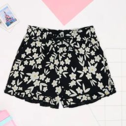 Pantaloons Junior Girls Jet Black Printed Shorts-image-87
