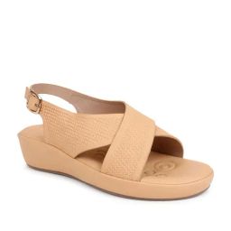 Trase Women's Beige Cross Strap Wedges-image-83