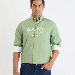 GANT Green Regular fit Printed Shirt-picture-7
