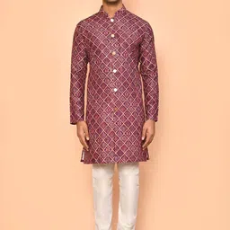 Arihant Rai Sinha Men Printed Regular Pure Cotton Kurta with Trousers-image-19