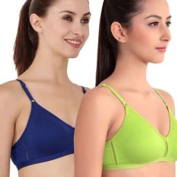 Floret Multicolor Non Wired Non Padded T-Shirt Bra (Pack Of 2)-image-73