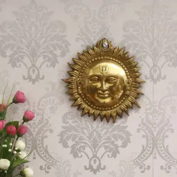 eCraftIndia Brass Surya Wall Hanging Decorative Showpiece-30